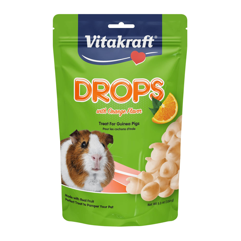 Vitakraft Drops arôme orange, bouchées yaourt pour cochon d’Inde, enrichies en vitamine C.