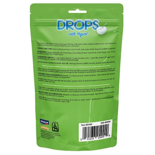 Vitakraft Drops Yaourt pour cochon d’inde: texture crémeuse pour une dégustation agréable.
