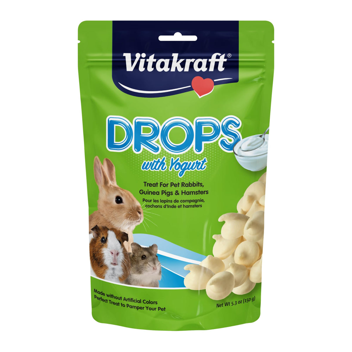 Vitakraft Drops Yaourt pour lapin: friandise gourmande pour récompenser pendant l'entraînement.