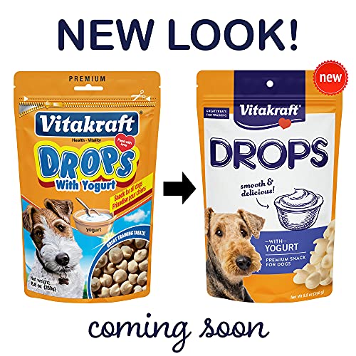 Vitakraft Drops yaourt: utilisation quotidienne simple pour recompense et entrainement.