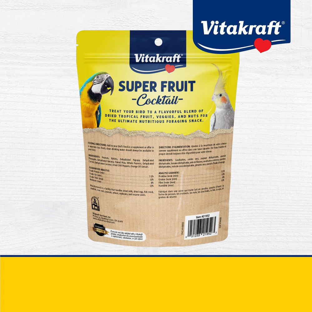 Vitakraft Fresh Super Fruit Cocktail – usage comme récompense lors des sessions de liaison.