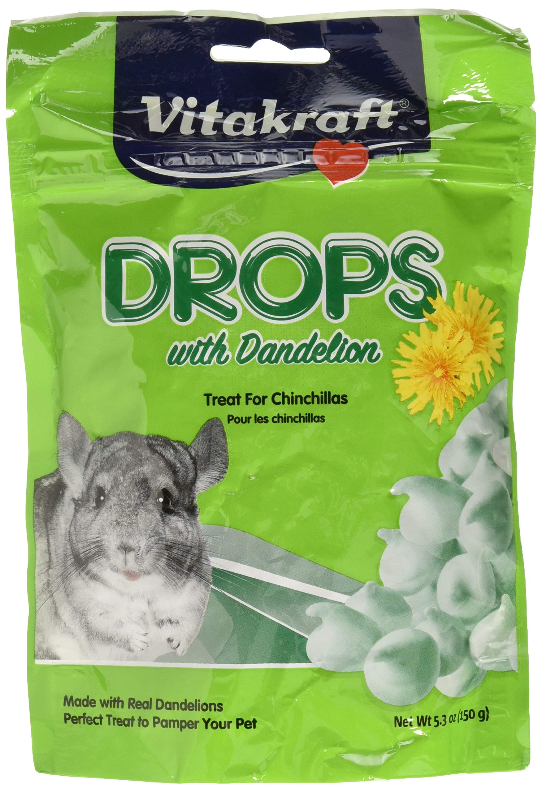 Vitakraft gouttes-pissenlit pour chinchilla : bouteille prête à verser pour dosage simple.