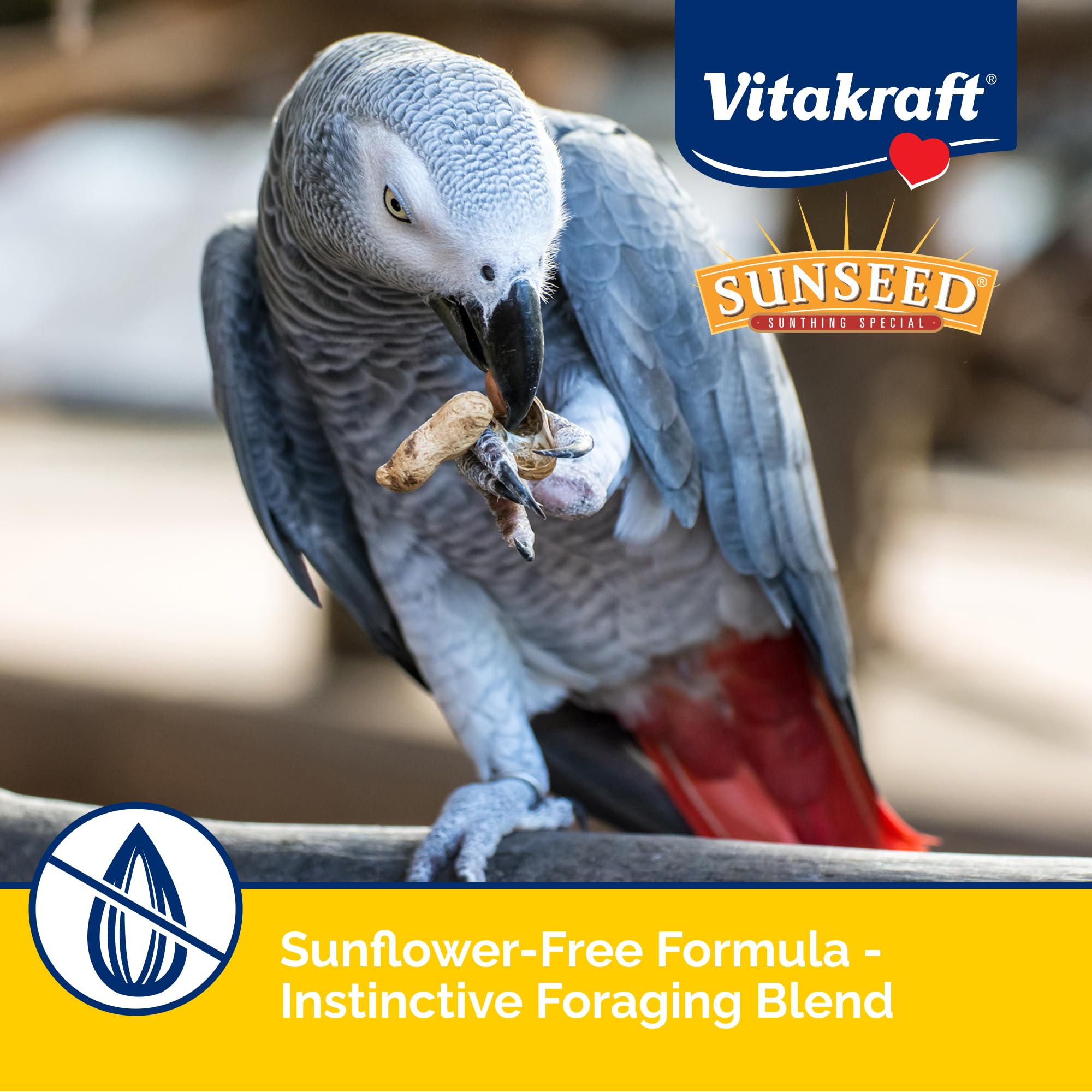 Vitakraft Mélange céréales et graines : texture variée pour stimuler l appétit du perroquet.