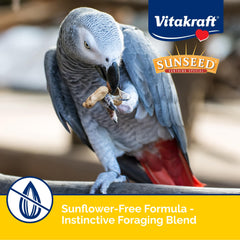 Vitakraft Mélange céréales et graines : texture variée pour stimuler l appétit du perroquet.