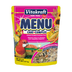 Vitakraft Menu cacatoes domestique: bol coloré de mélange stimulant l'alimentation variée.