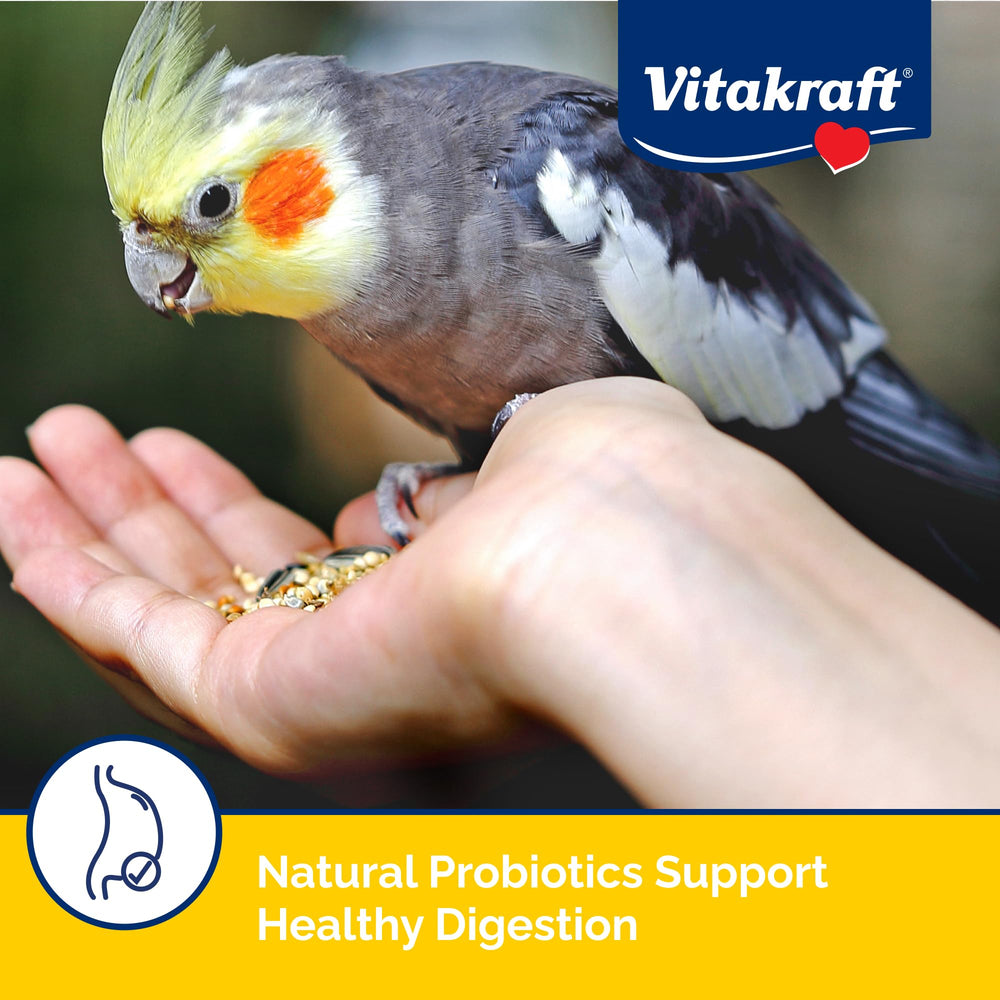 Vitakraft Menu cacatoes domestique: DHA et oméga pour plumage lumineux et soutien immunitaire.