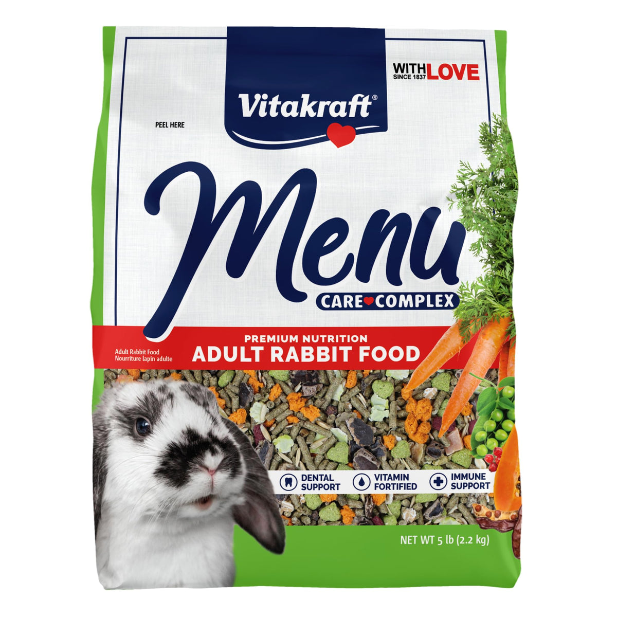 Vitakraft Menu – pellets d'alfalfa : soutien digestif et énergie durable.