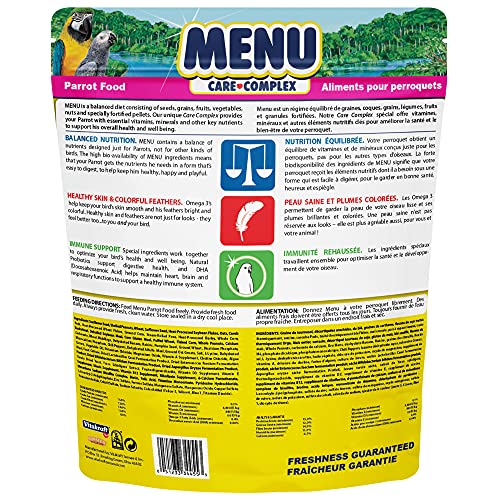 Vitakraft Menu Perroquet: plumage brillant grâce aux vitamines essentielles.