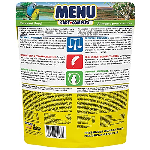 Vitakraft Menu Perruche, légumes et fruits: saveur naturelle pour varier les repas.