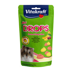 Vitakraft Mini Drops cerise-banane pour hamster, récompense gourmande lors de l'entraînement.