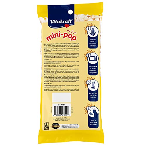 Vitakraft Mini-Pop maïs cob popé chaud, croquant réconfortant pour oiseaux curieux.