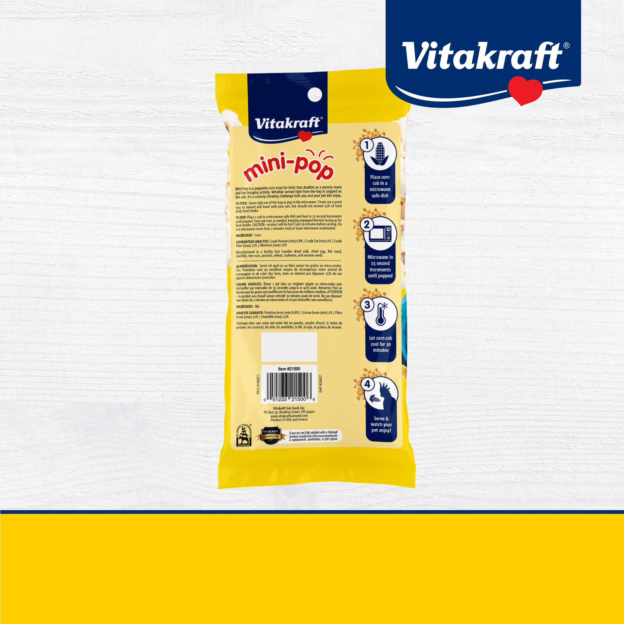 Vitakraft Mini-Pop marque expérimentée, plus de 180 ans au service des animaux.