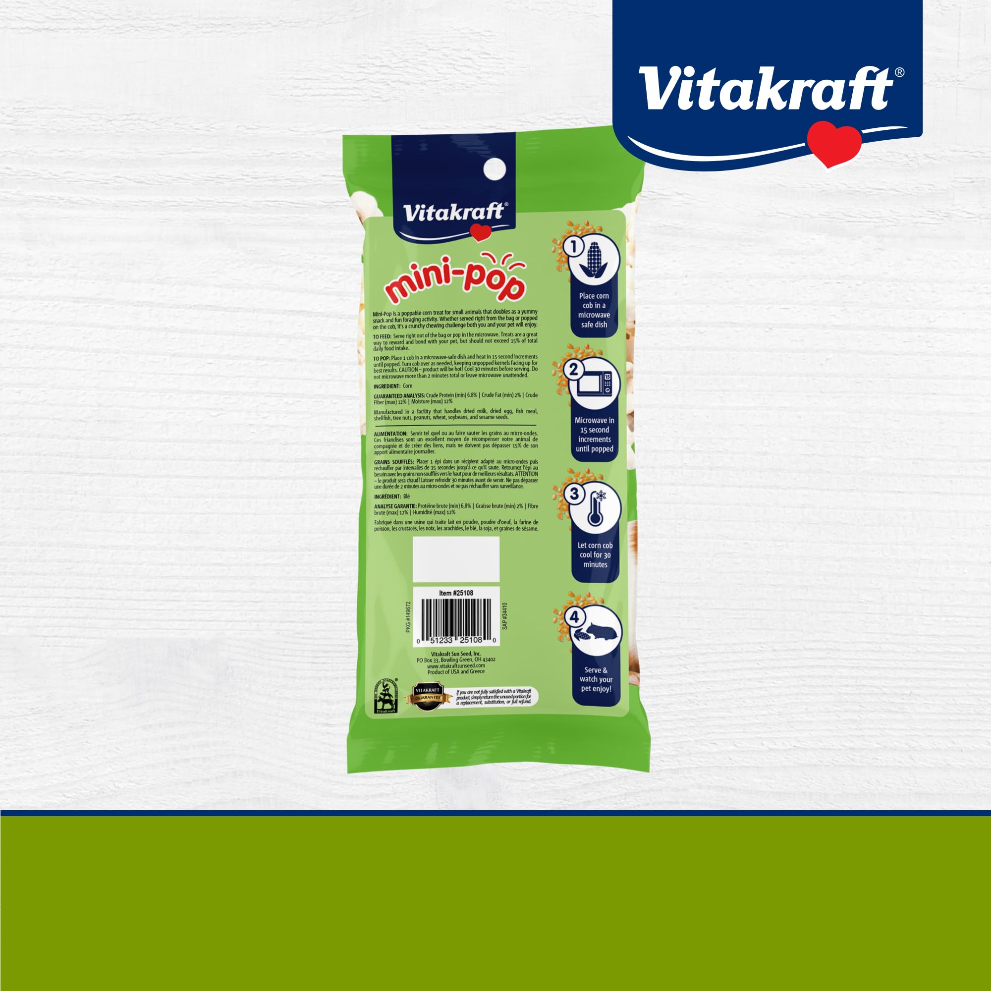 Vitakraft Mini-Pop sans additifs, naturel et sûr.