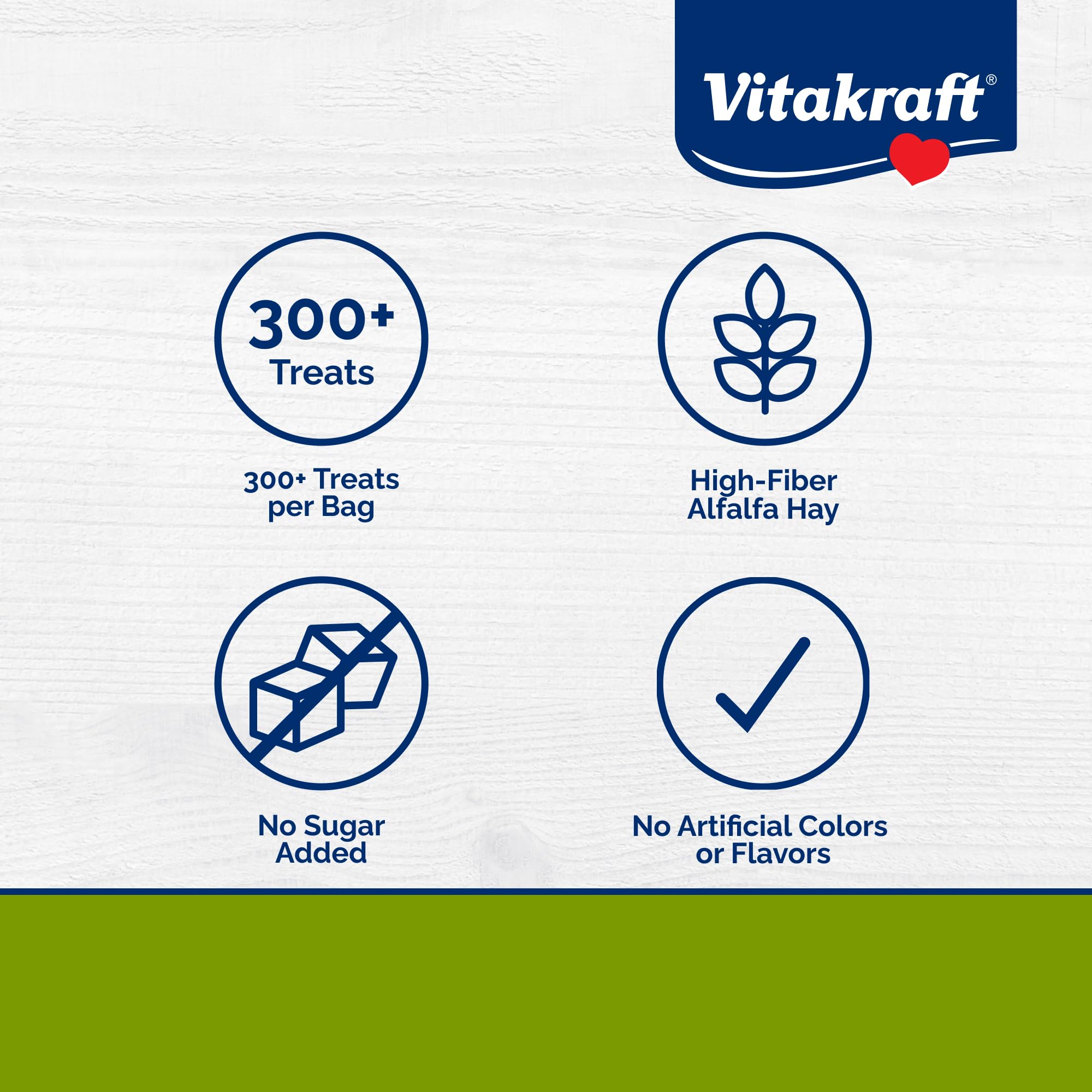 Vitakraft Nibble Rings : ingrédients d’alfalfa et de blé, sans arômes artificiels.