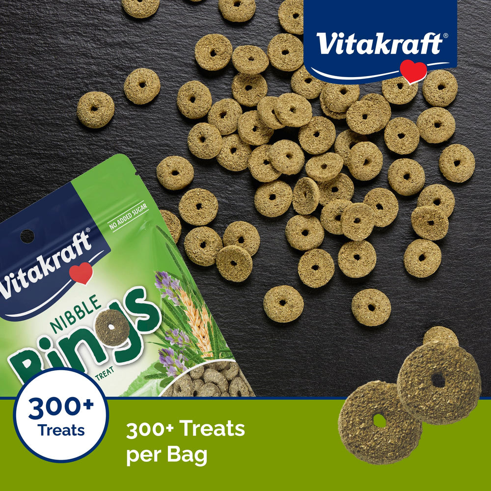 Vitakraft Nibble Rings : vitamines ajoutées pour soutenir le bien‑être général.