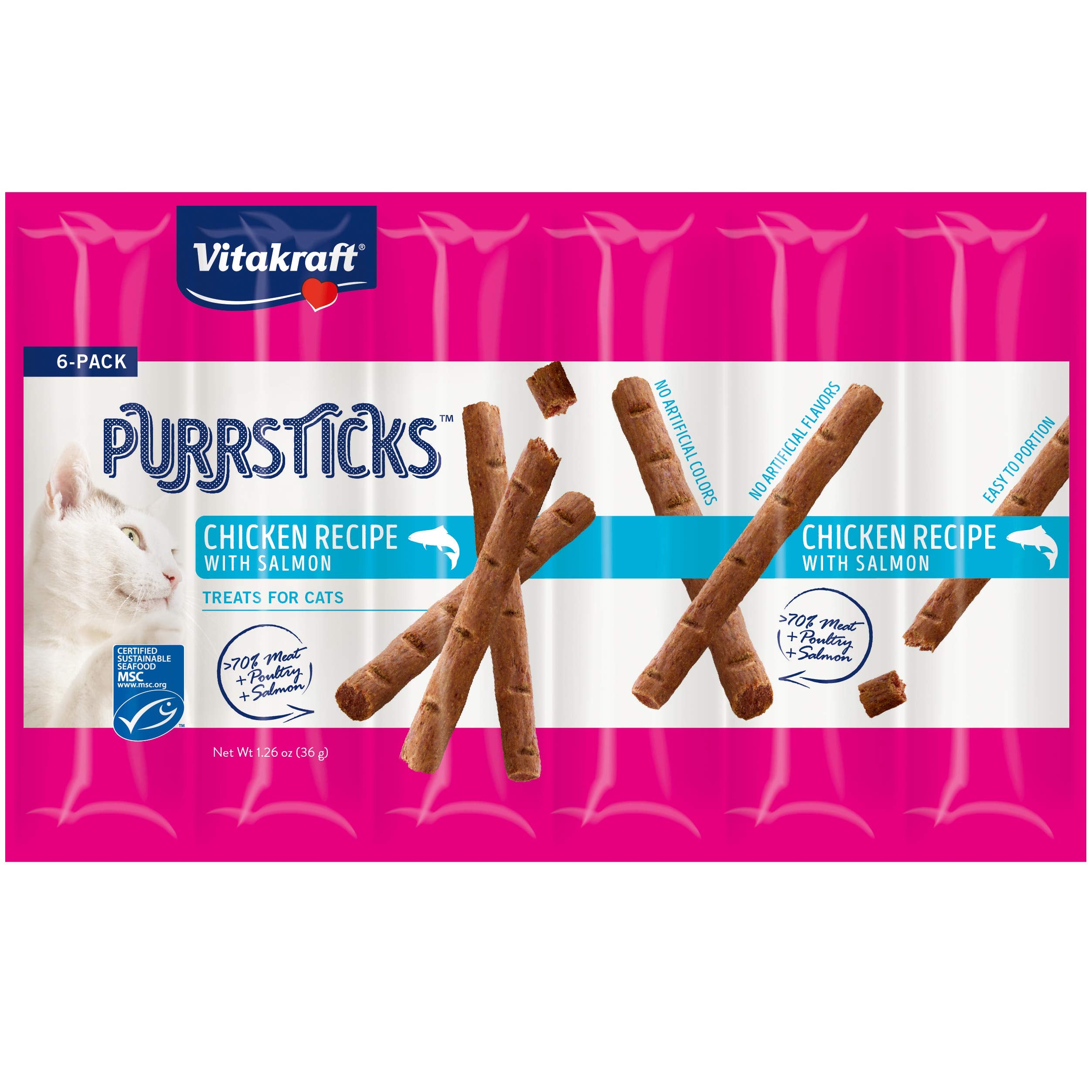 Vitakraft PurrSticks emballage pratique facilitant les portions pour chats.