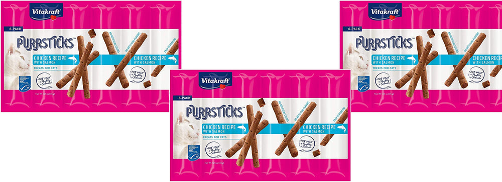 Vitakraft PurrSticks poulet-saumon, friandise naturelle à portionner pour chat