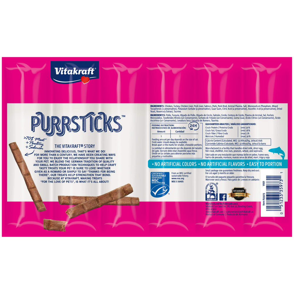Vitakraft PurrSticks sections faciles pour portions maîtrisées.