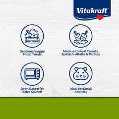 Vitakraft Raviolos: carotte et alfalfa pour un remplissage nutritif et savoureux.
