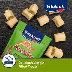 Vitakraft Raviolos: texture double pour stimuler la curiosité et l’interaction lors des repas.