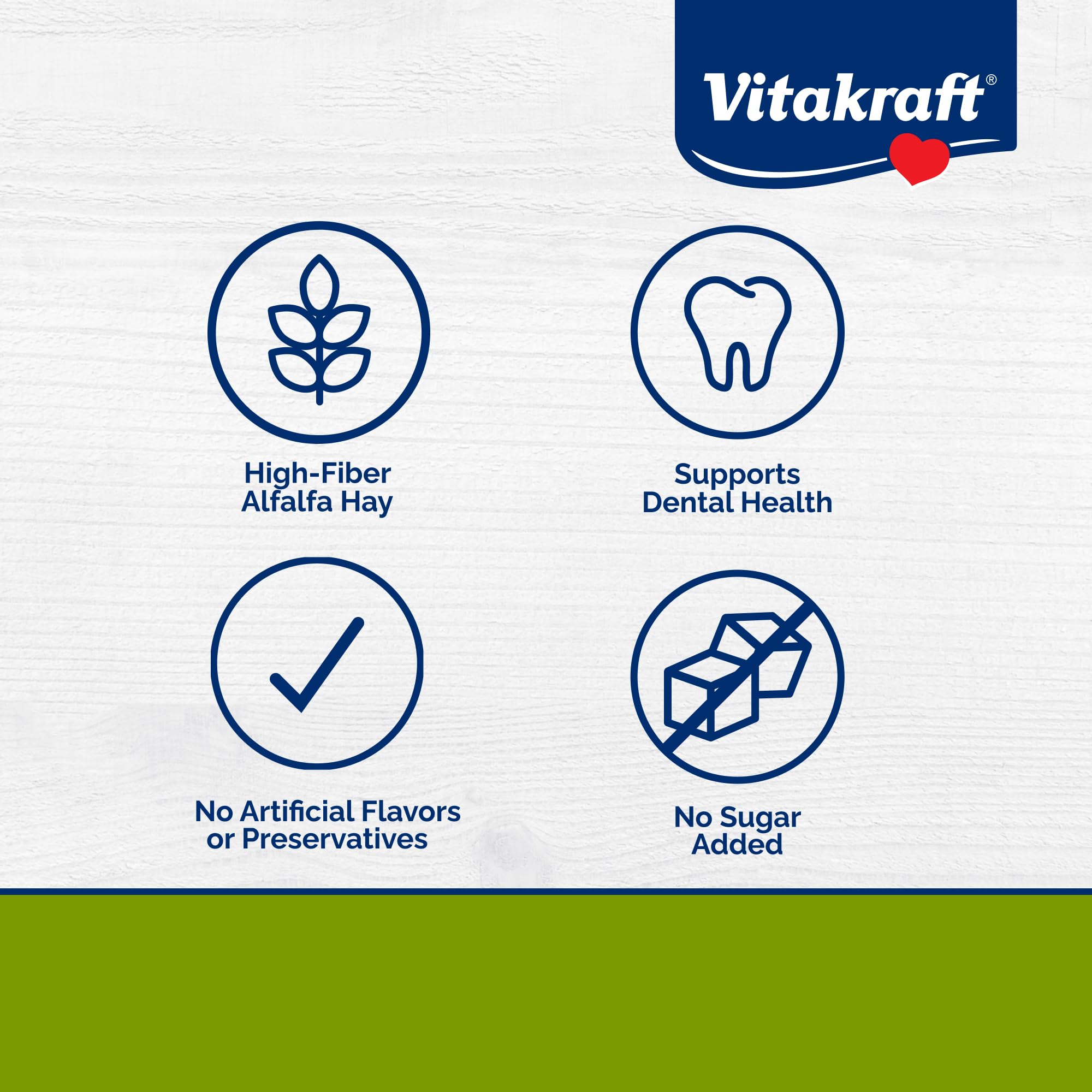 Vitakraft Slims alfalfa, baton croustillant en gros plan, favorise la mastication.