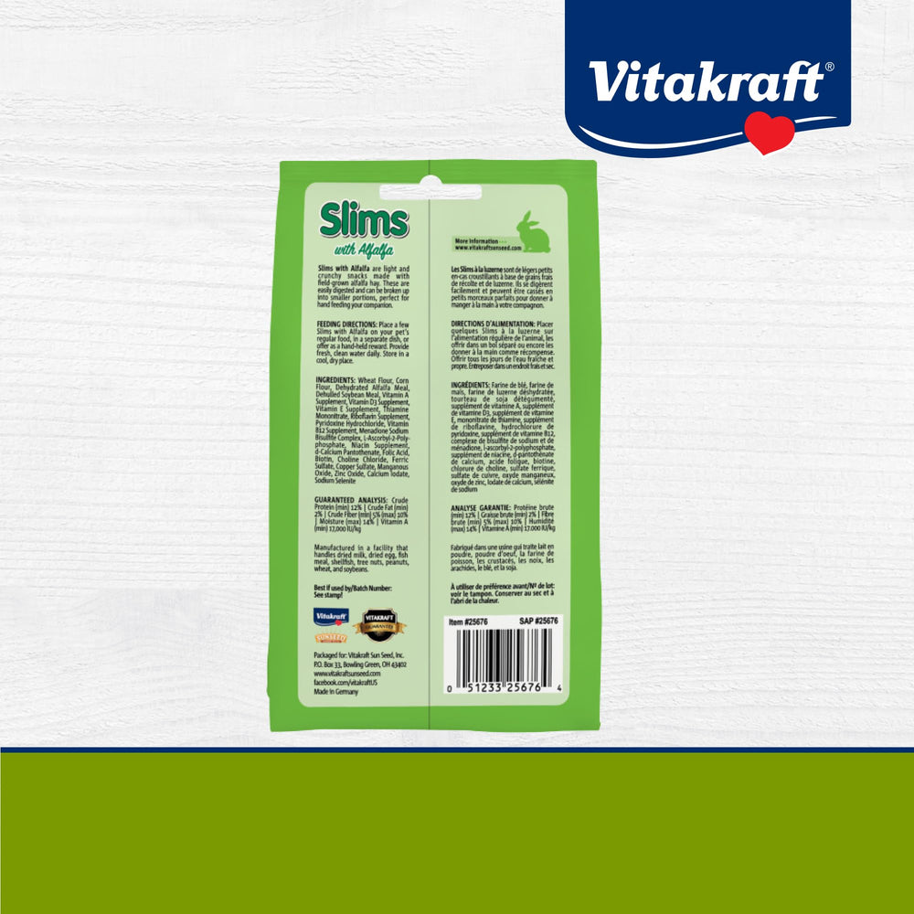 Vitakraft Slims – texture croustillante présentée comme enrichissement quotidien.