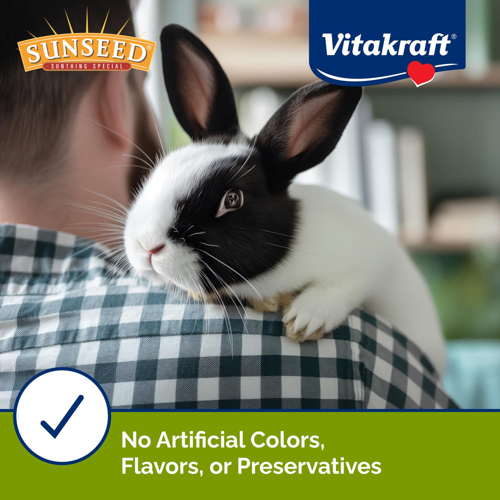 Assiette de lapin dégustant le mélange Vita Prima Daily pour repas équilibré.