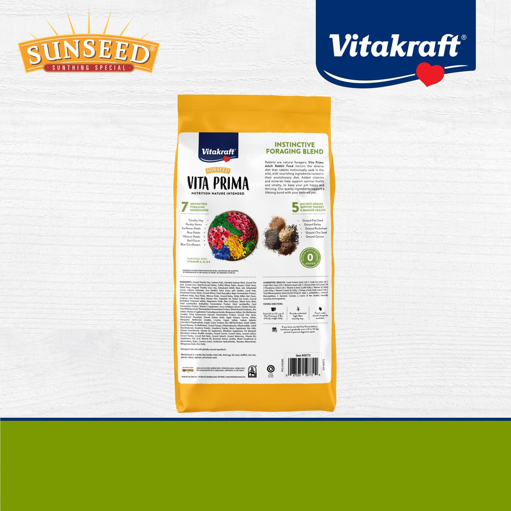 Étiquette Vitakraft Sunseed Vita Prima Daily sur l’emballage, sans arômes artificiels.