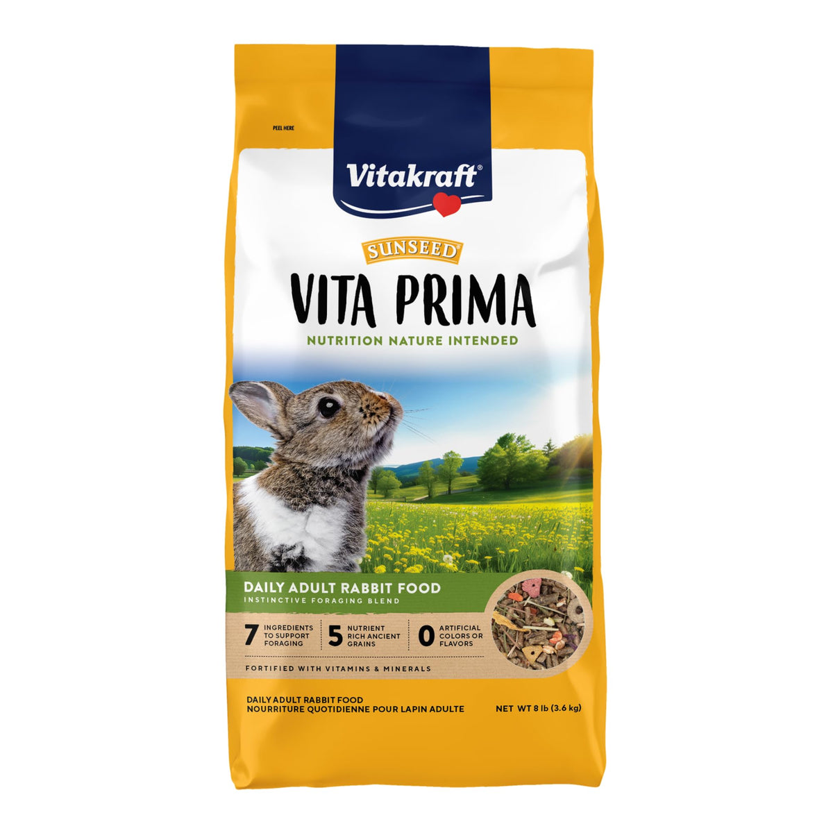 Vitakraft Sunseed Vita Prima Daily sac 8 livres, repas quotidien équilibré pour lapin.