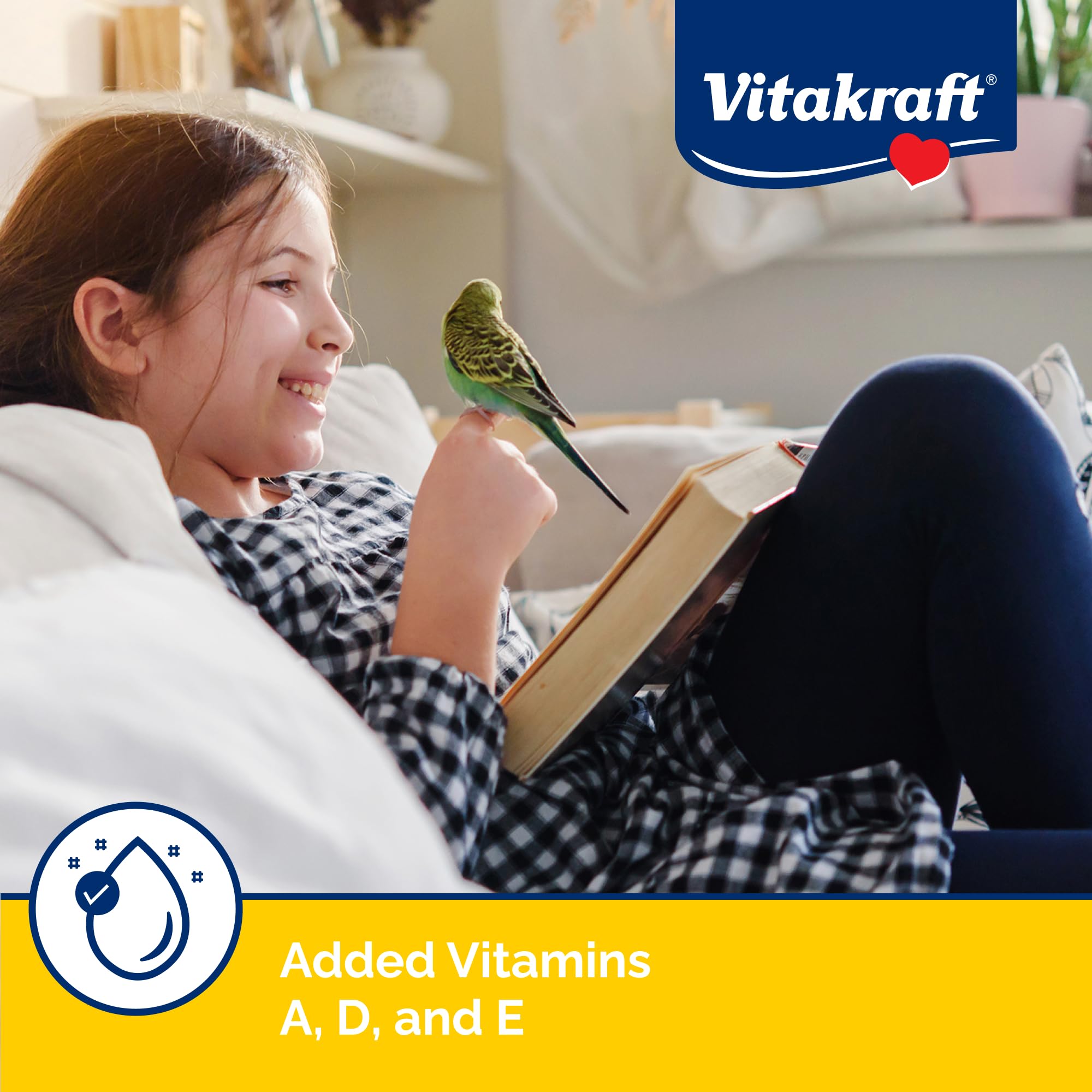 Oiseaux rassasiés après avoir mangé Vitakraft VitaSmart Aliment d'Oeufs.
