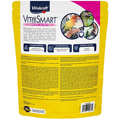 Vitakraft VitaSmart Conure – légumes et fruits réels, variété saine pour votre oiseau