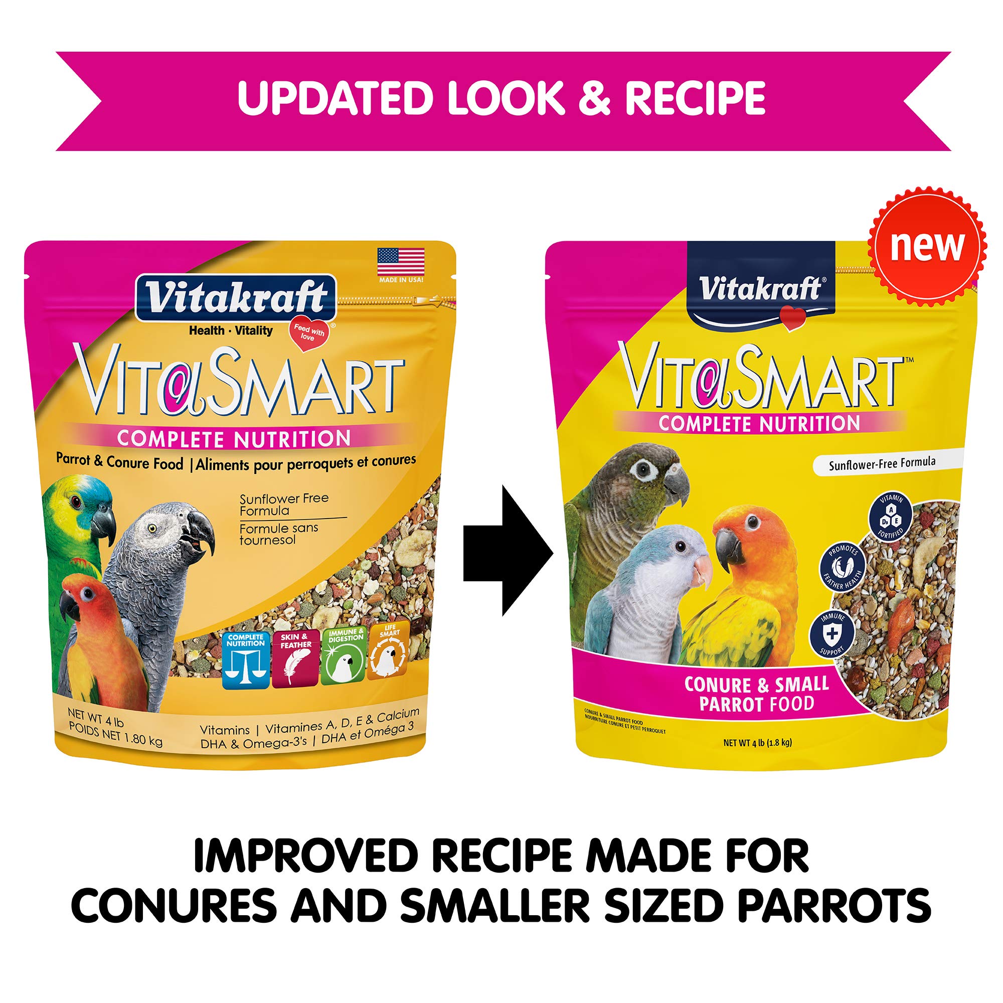 Vitakraft VitaSmart Conure – mélange coloré servant de repas équilibré à chaque repas