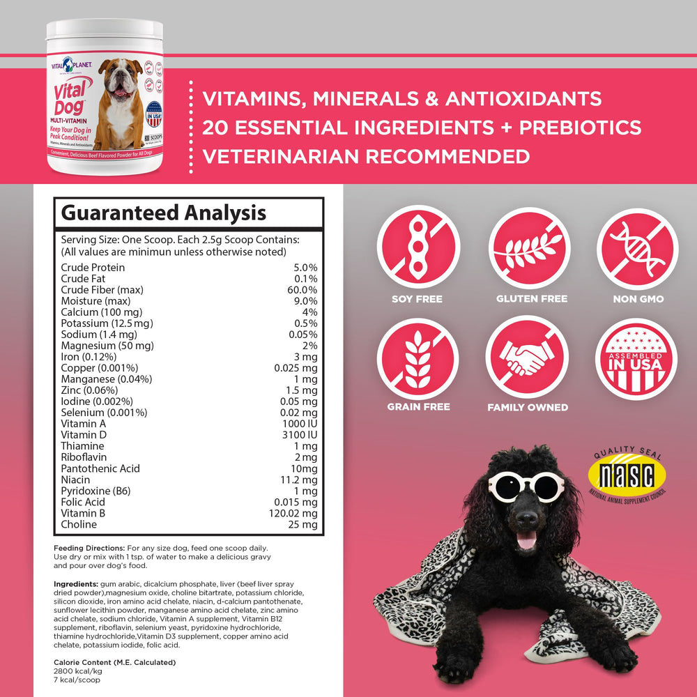 Vital Dog doseur poudre, dosage précis pour administration facile.