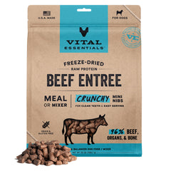Vital Essentials boeuf lyophilise mini-bouchees emballage pratique pour reapprovisionnement