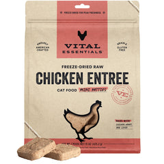 Vital Essentials: petites bouchées poulet lyophilisées, protéine élevée pour chats