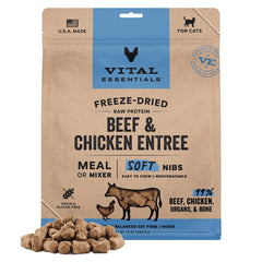 Vital Essentials bouchons souples boeuf et poulet lyophilisés, appétit soutenu