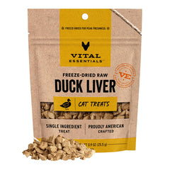 Vital Essentials – foie de canard lyophilisé pour chats, friandise protéinée et pratique.