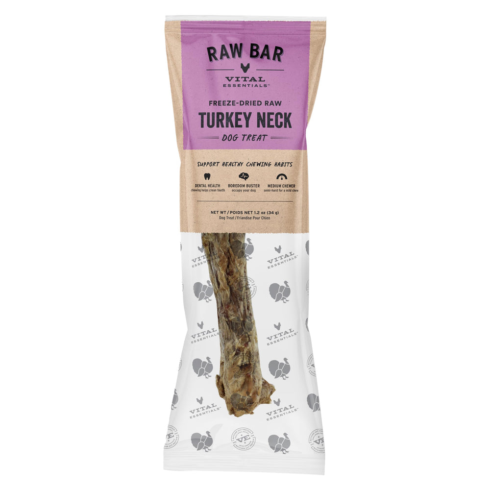 Vital Essentials – Cou dinde semi-dur : friandise naturelle pour chiens moyens qui aiment mâcher.