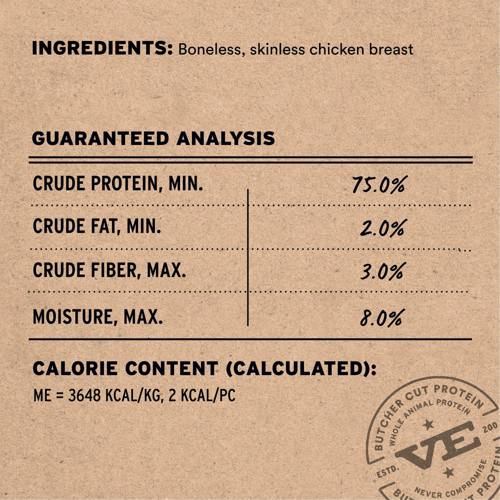 Ingrédient unique Vital Essentials, poitrine de poulet, pour une alimentation simple.