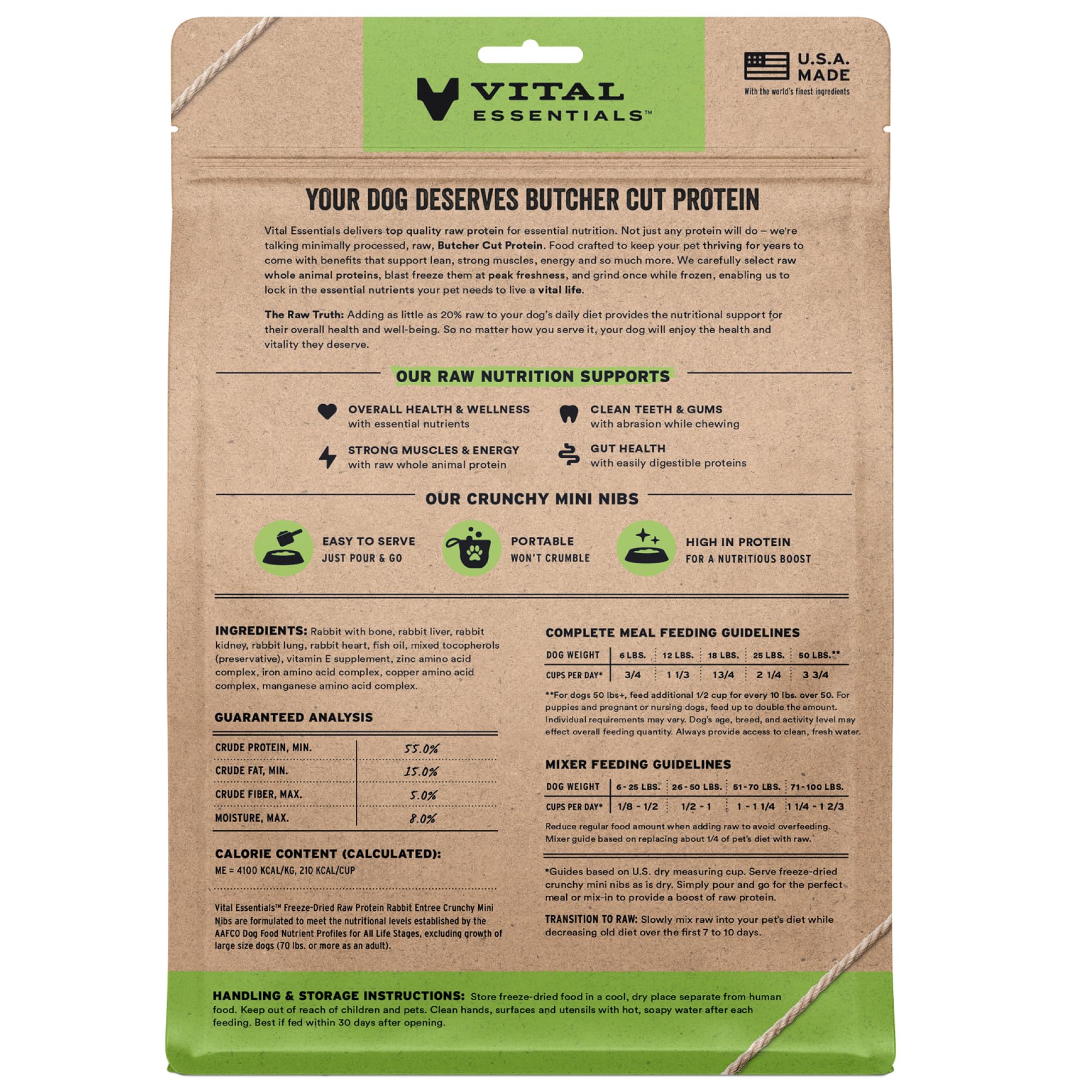 Vital Essentials – mini-bouchées croustillantes au lapin.