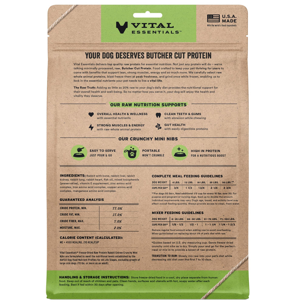 Vital Essentials – mini-bouchées croustillantes au lapin.