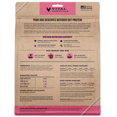 Vital Essentials Nibs poulet lyophilisé, assiette chien – repas pratique et sans céréales.