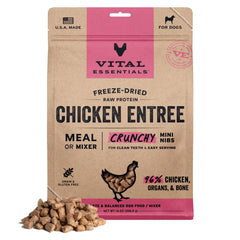 Vital Essentials poulet lyophilise mini-bouchees pour repas pratique.