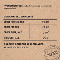 Vital Essentials sans céréales boeuf, option légère pour chiens sensibles.