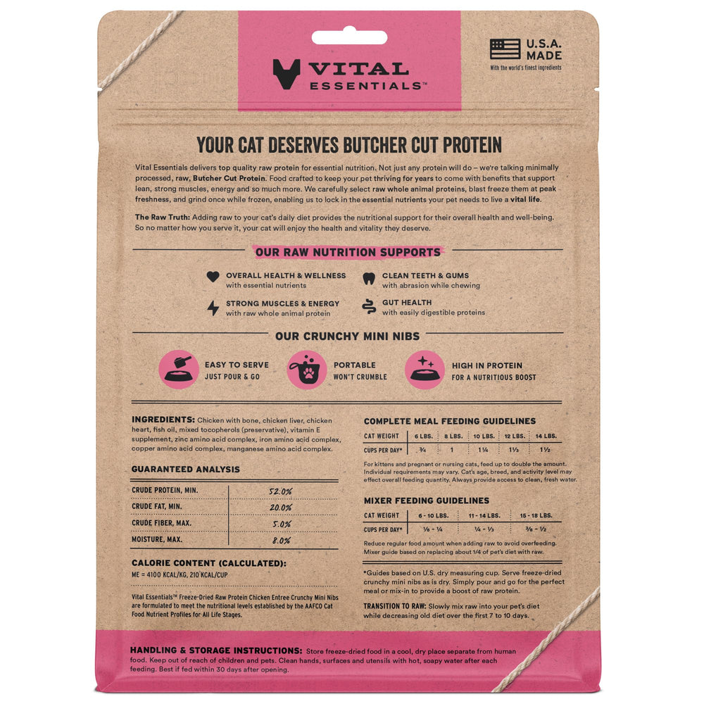 Vital Essentials Source-protéines américaines, pratique comme repas complet pour chat.