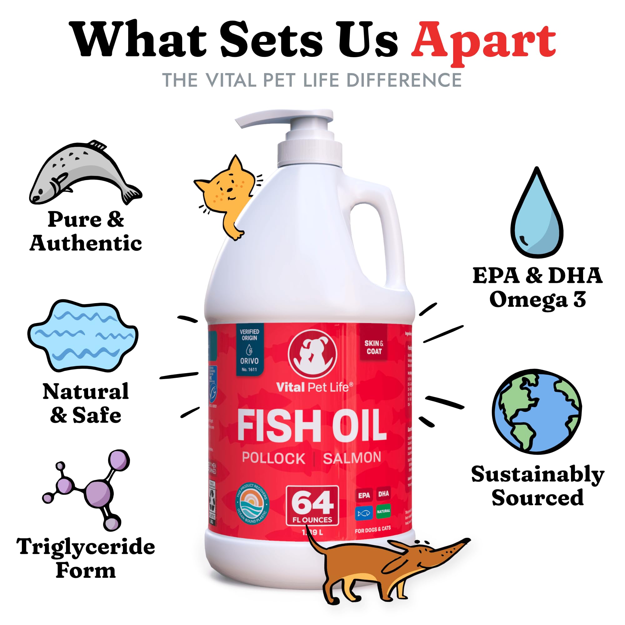 Vital Pet Life huile-poisson-chien-articulations-saines: soutien a la mobilite.