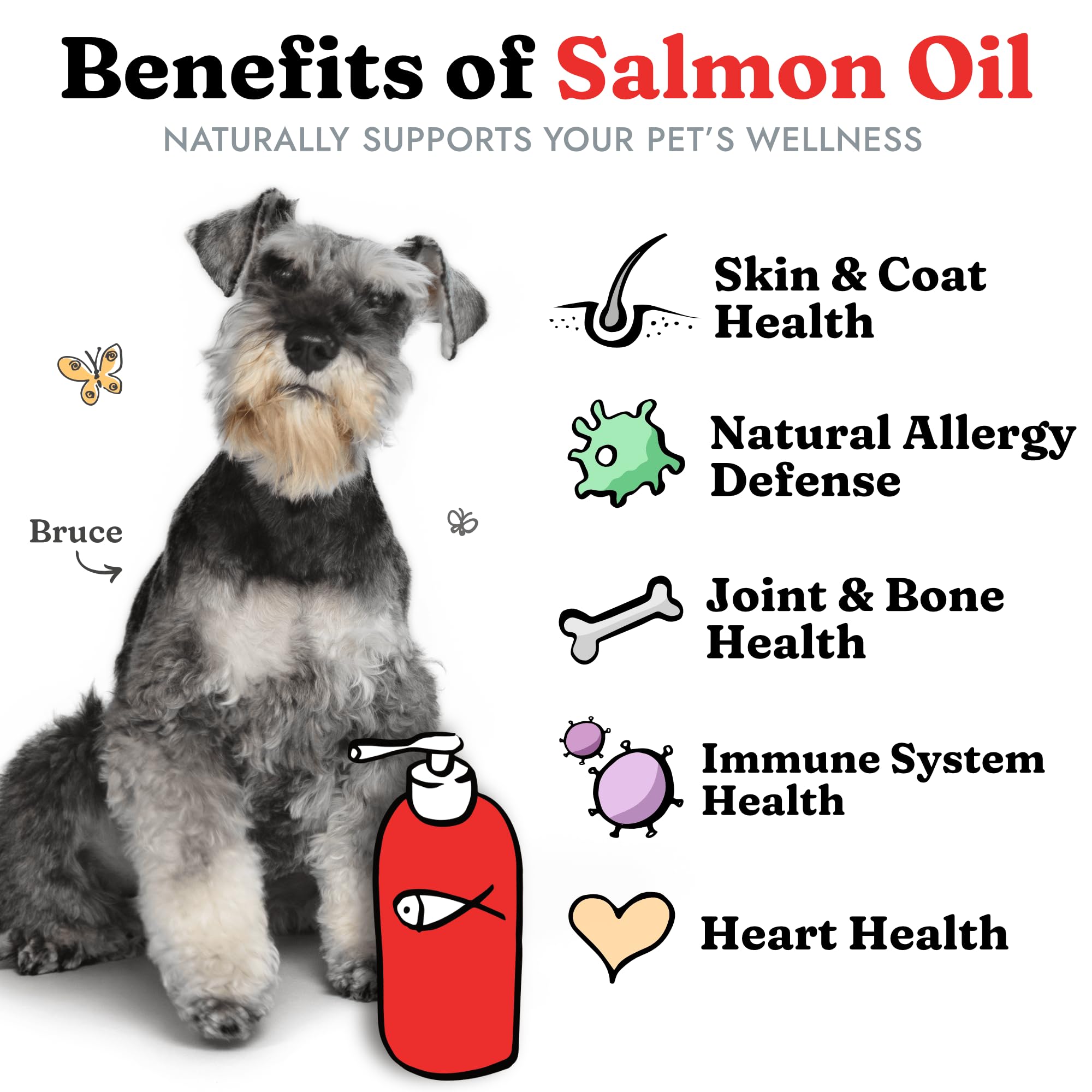 Vital Pet Life – versement d'huile de saumon, pratique pour nourrir l'animal.