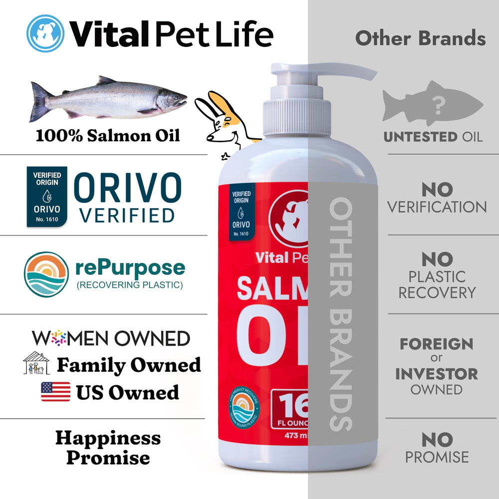 Vital Pet Life – peau saine avec l'huile de saumon, réduction possible des démangeaisons.