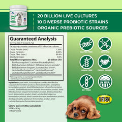 Vital Planet Flora Dog dix-souches-probiotiques soutiennent la diversité intestinale