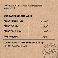 Vital Essentials: friandises saumon sans céréales, option idéale protéine simple.